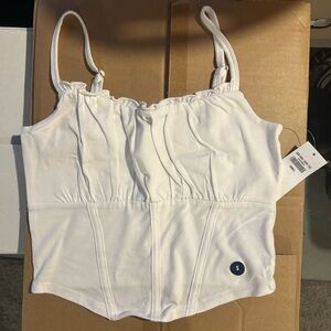 Hollister White Sleeveless Top with Adjustable Straps